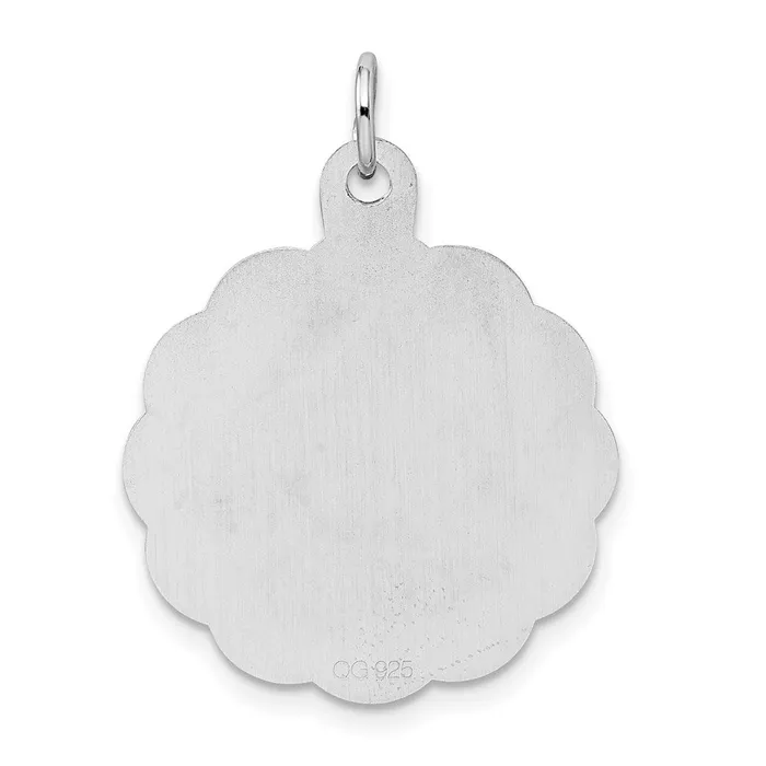 TreasureFineJewelers Rings Sterling Silver Rhodiumplated Confirmation Disc Charm
