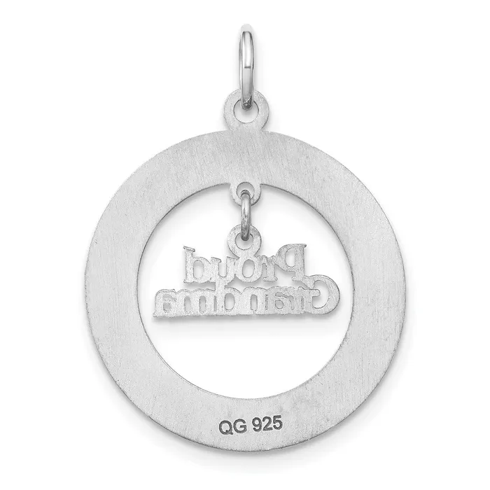 TreasureFineJewelers Rings Sterling Silver Rhodiumplated Personalizable Proud Grandma Charm