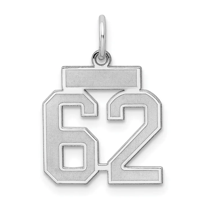 TreasureFineJewelers Rings Sterling SilverRhodiumplated Satin Number 62 Charm TreasureFineJewelers Rings Sterling SilverRhodiumplated Satin Number 62 Charm