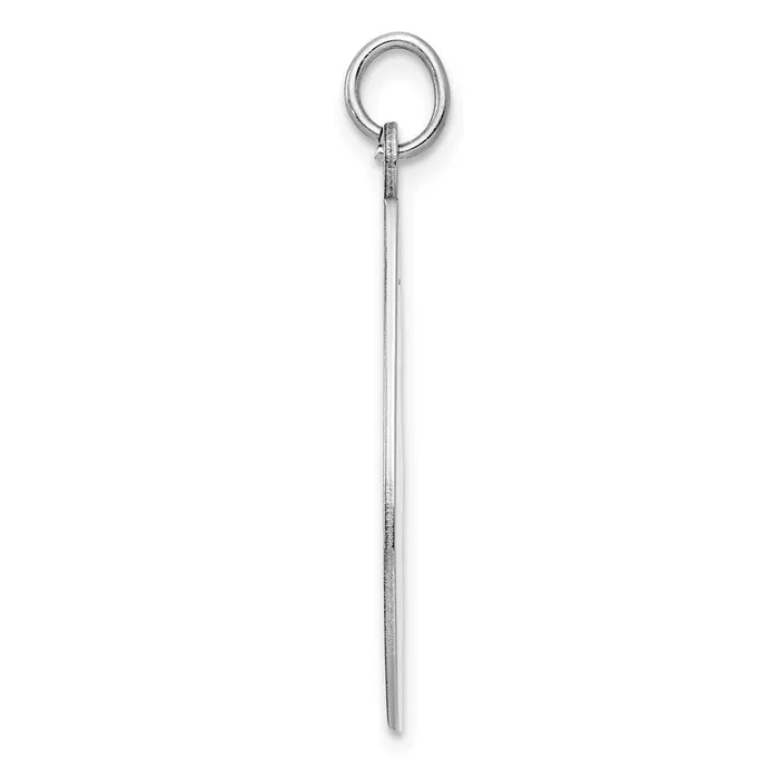 TreasureFineJewelers SS Rhplt Engraveable Teardrop Polished FrontSatin Back Disc Charm Charm Necklaces