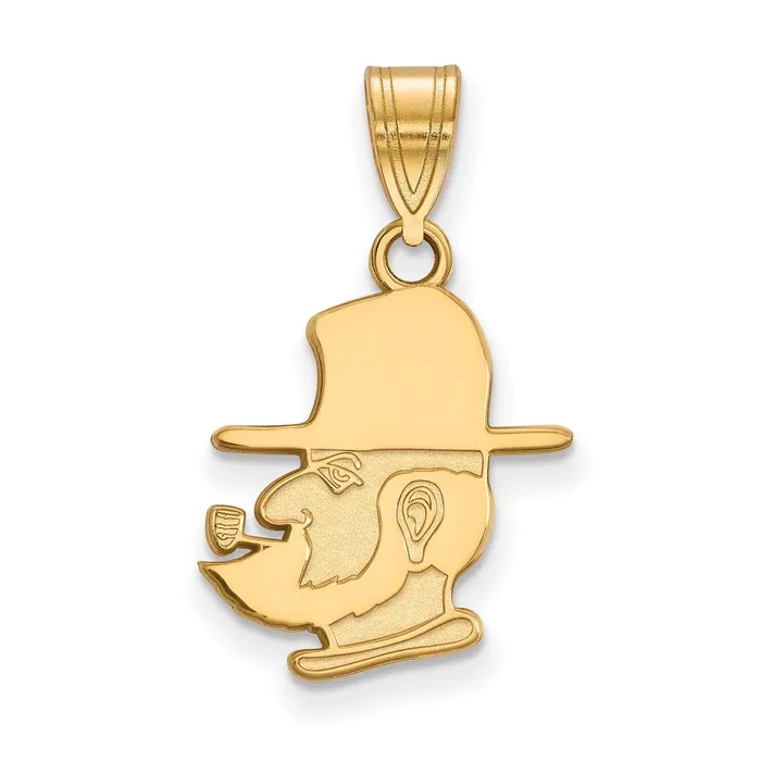 TreasureFineJewelers Sterling Silver Goldplated Appalachian State University Mountaineer Medium Pendant Necklaces TreasureFineJewelers Sterling Silver Goldplated Appalachian State University Mountaineer Medium Pendant Necklaces