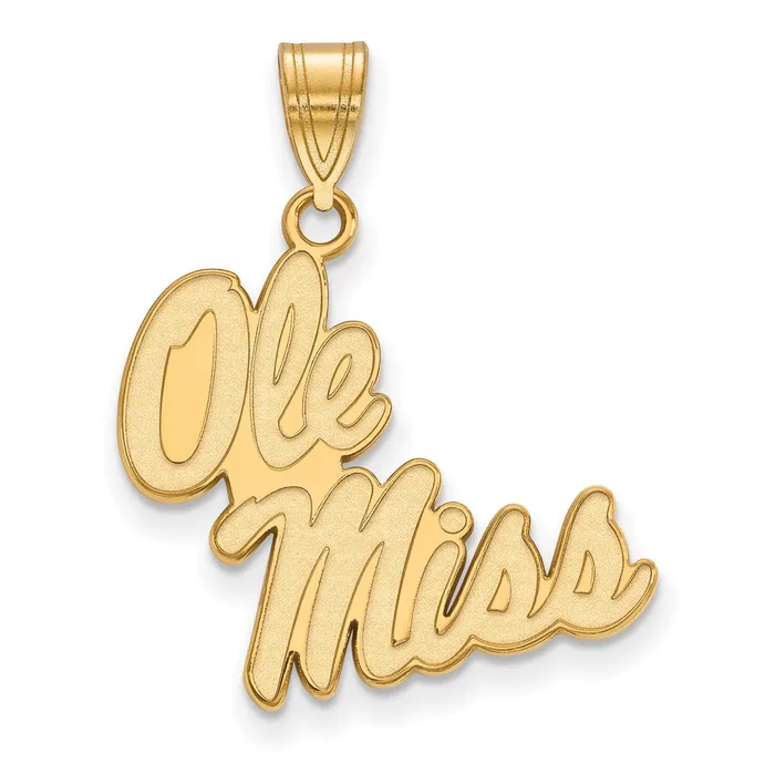 TreasureFineJewelers Sterling Silver Goldplated University of Mississippi Ole Miss Large Pendant Necklaces TreasureFineJewelers Sterling Silver Goldplated University of Mississippi Ole Miss Large Pendant Necklaces