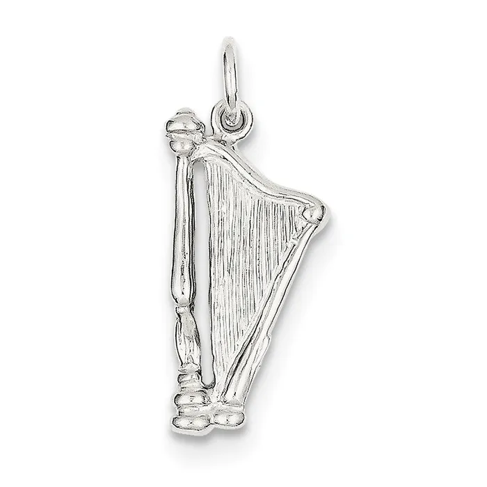 TreasureFineJewelers Sterling Silver Harp Charm Rings