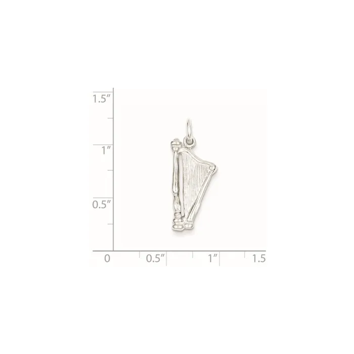 TreasureFineJewelers Sterling Silver Harp Charm Rings
