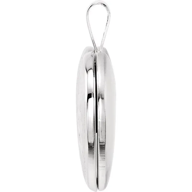 TreasureFineJewelers Sterling Silver Heart Locket with Cross Necklaces