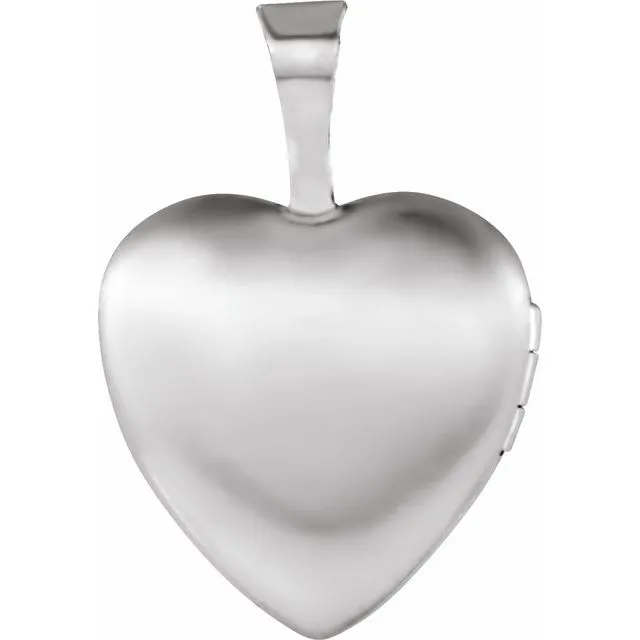 TreasureFineJewelers Sterling Silver Heart Locket with Cross Necklaces