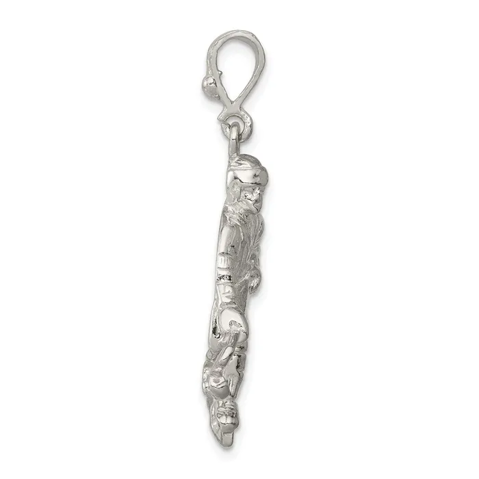 TreasureFineJewelers Sterling Silver Hockey Player Charm Rings
