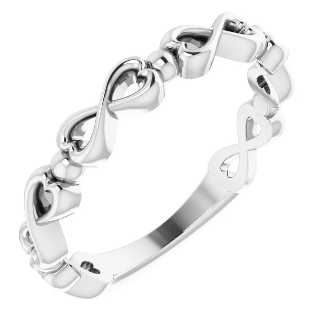 TreasureFineJewelers Sterling Silver InfinityInspired Heart Ring Rings