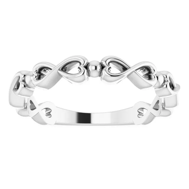 TreasureFineJewelers Sterling Silver InfinityInspired Heart Ring Rings