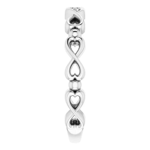 TreasureFineJewelers Sterling Silver InfinityInspired Heart Ring Rings