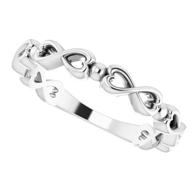 TreasureFineJewelers Sterling Silver InfinityInspired Heart Ring Rings