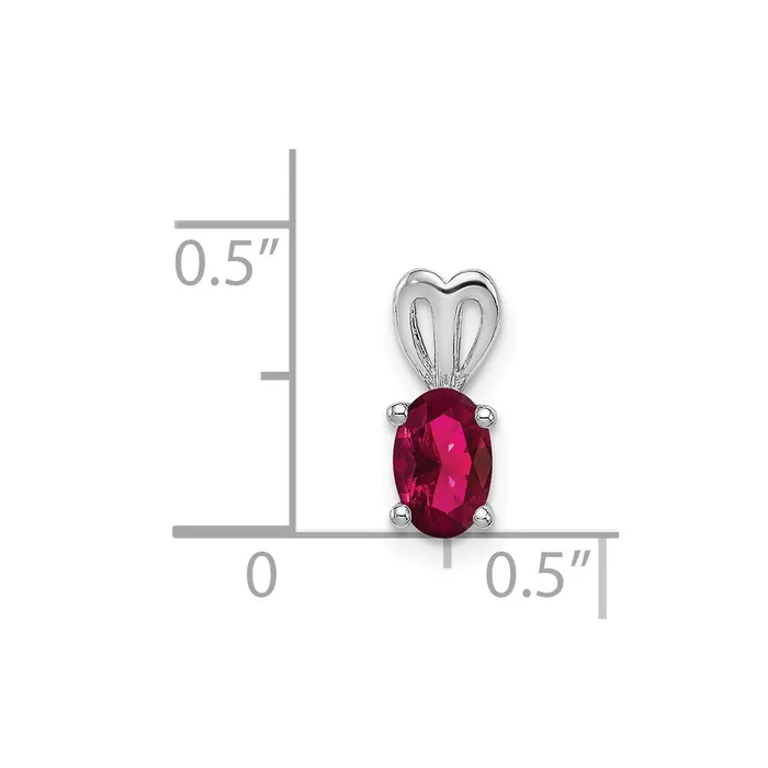 TreasureFineJewelers Sterling Silver Rhodiumplated Created Ruby Pendant Necklaces