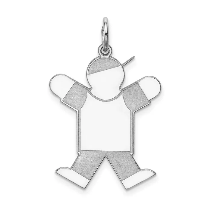 TreasureFineJewelers Sterling Silver Rhodiumplated Kid Charm Rings
