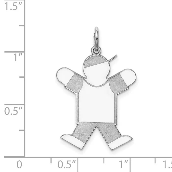 TreasureFineJewelers Sterling Silver Rhodiumplated Kid Charm Rings