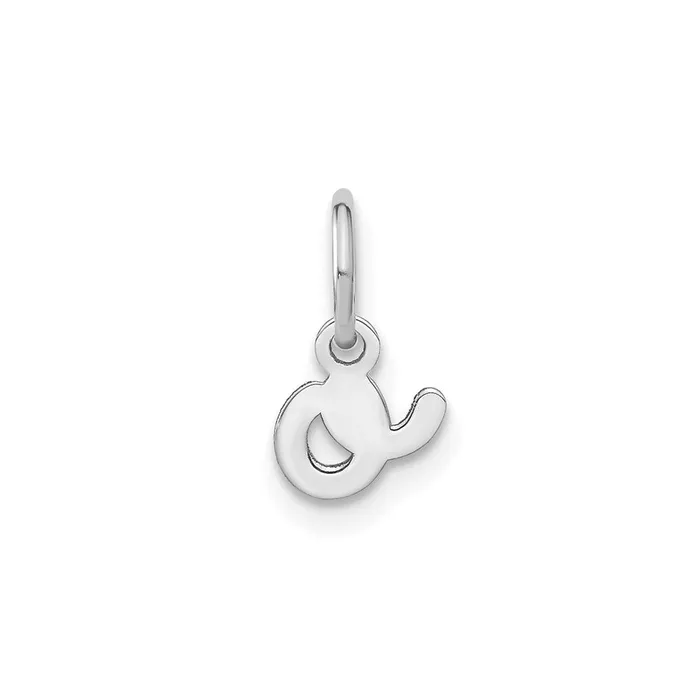 TreasureFineJewelers Sterling Silver Rhodiumplated Lower case Letter O Initial Charm Necklaces