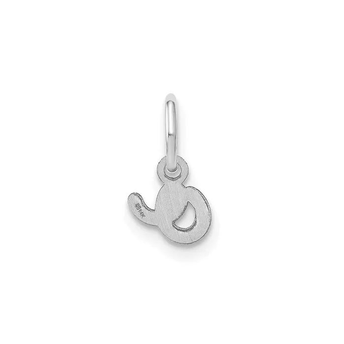 TreasureFineJewelers Sterling Silver Rhodiumplated Lower case Letter O Initial Charm Necklaces