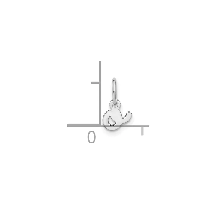 TreasureFineJewelers Sterling Silver Rhodiumplated Lower case Letter O Initial Charm Necklaces