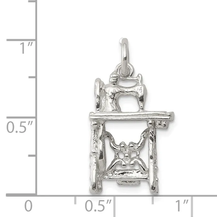 TreasureFineJewelers Sterling Silver Sewing Machine Charm Rings