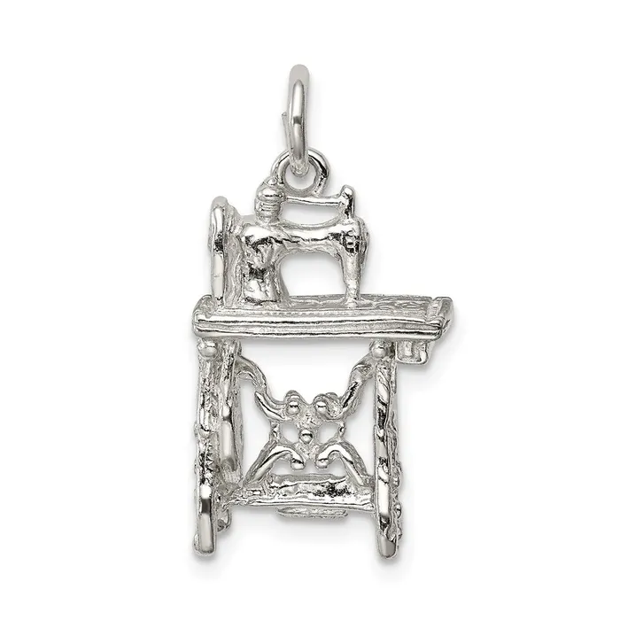 TreasureFineJewelers Sterling Silver Sewing Machine Charm Rings