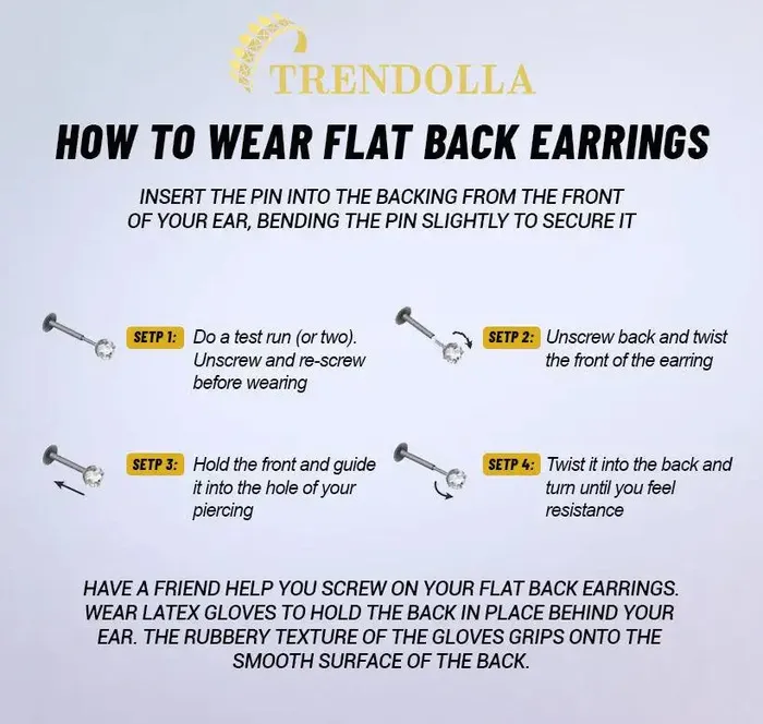 Trendolla Jewelry Earrings 925 Silver Simple Bird Shape CZ Diamond Flat Back Earrings