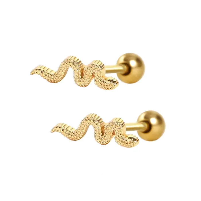 Trendolla Jewelry Earrings Snake Piercing Barbell Ball Back Earrings Sleeper Earrings Trendolla Jewelry Earrings Snake Piercing Barbell Ball Back Earrings Sleeper Earrings