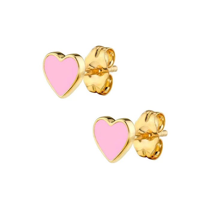 Trendolla Jewelry Pink Heart Baby Children Earrings Earrings