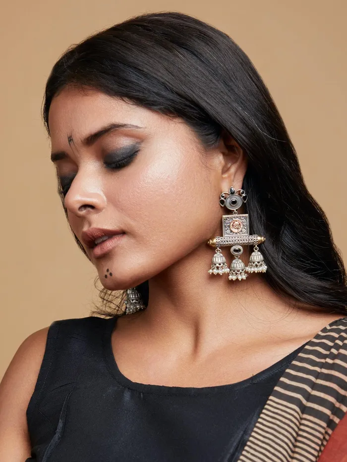 Aria Trio Jhumki Earrings Curio Cottage Earrings