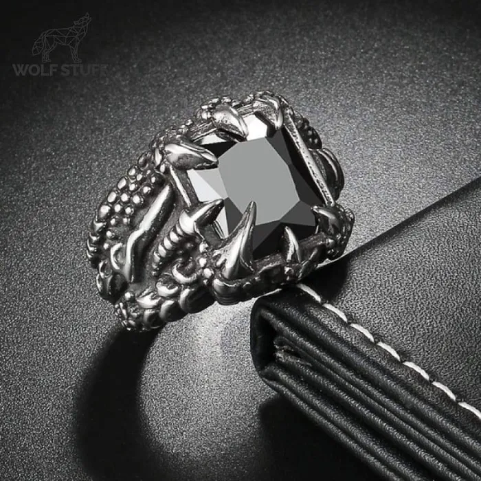 Black Onyx Wolf Ring Wolf Stuff Rings