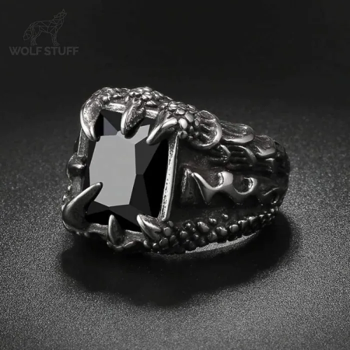 Black Onyx Wolf Ring Wolf Stuff Rings