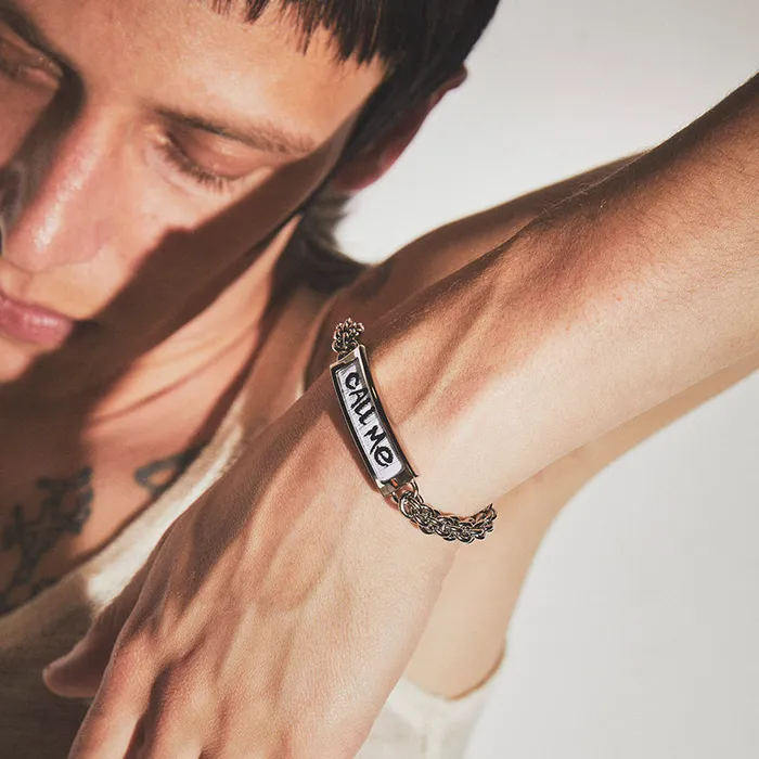 Blackheadshop Bracelets Latrinalia Woven Label Call Me Chain Bracelet Blackheadshop Bracelets Latrinalia Woven Label Call Me Chain Bracelet