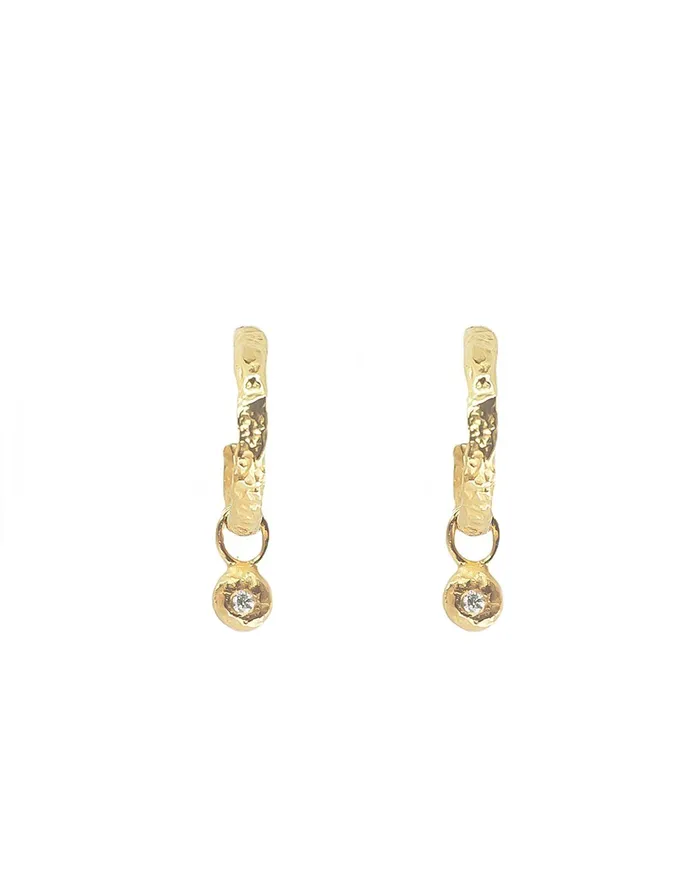 Charm Necklaces Lacee Alexandra Jewelry Solid Gold Diamond Charm Hoops