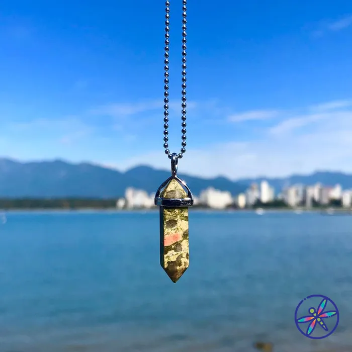 CSJA Necklaces Unakite Crystal Necklace