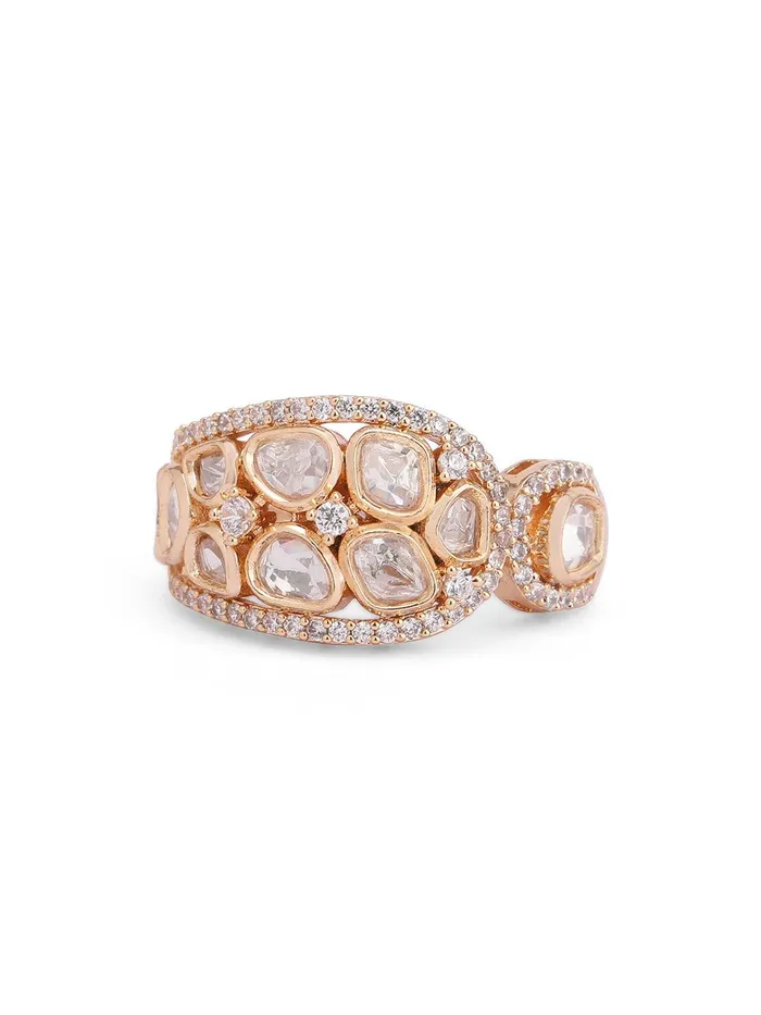 Curio Cottage Meira Kundan Studded Cuff Ring Rings Curio Cottage Meira Kundan Studded Cuff Ring Rings