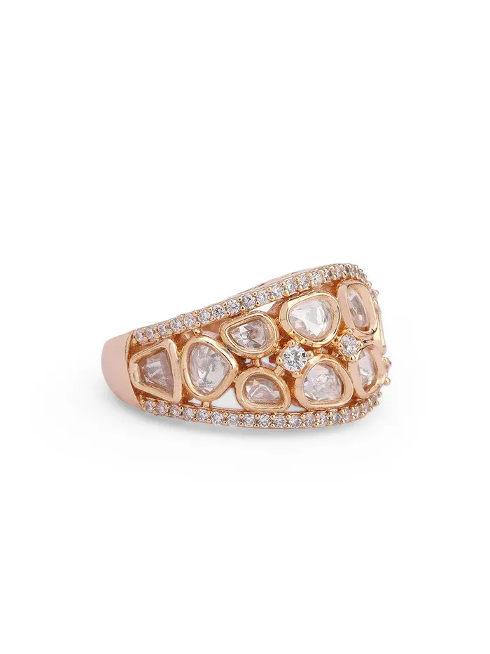 Curio Cottage Meira Kundan Studded Cuff Ring Rings Curio Cottage Meira Kundan Studded Cuff Ring Rings