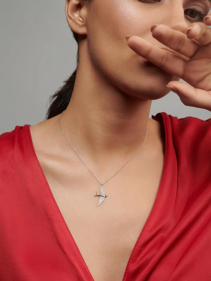 Curio Cottage Necklaces Pure Silver Bird Of Paradise Necklace