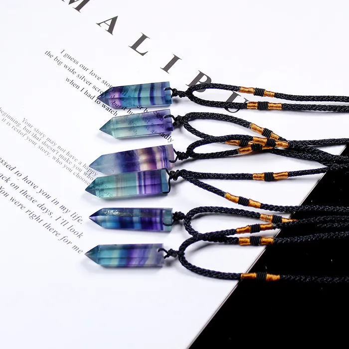 Divine Fluorite Crystal Necklace Runy Necklaces