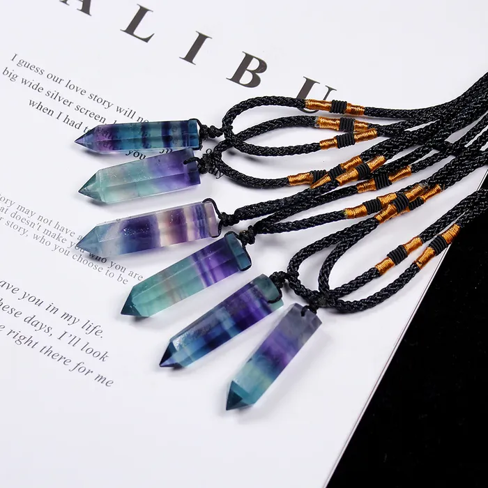 Divine Fluorite Crystal Necklace Runy Necklaces