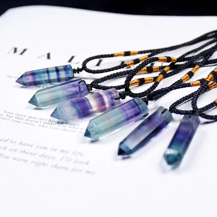 Divine Fluorite Crystal Necklace Runy Necklaces