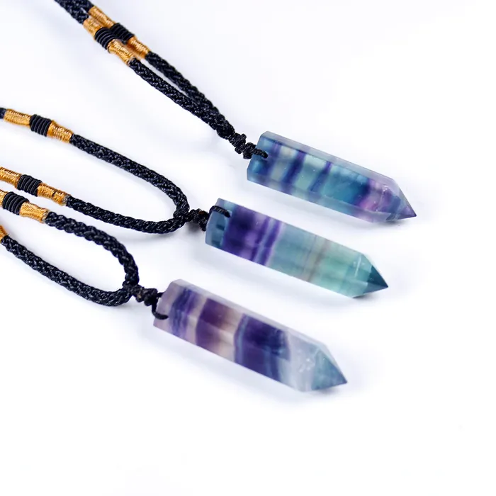 Divine Fluorite Crystal Necklace Runy Necklaces