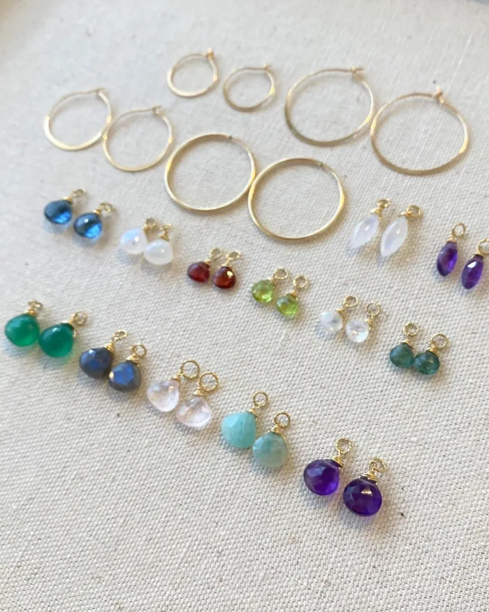 Earrings ERIJEWELRY Your Own Gem Hoop Earrings