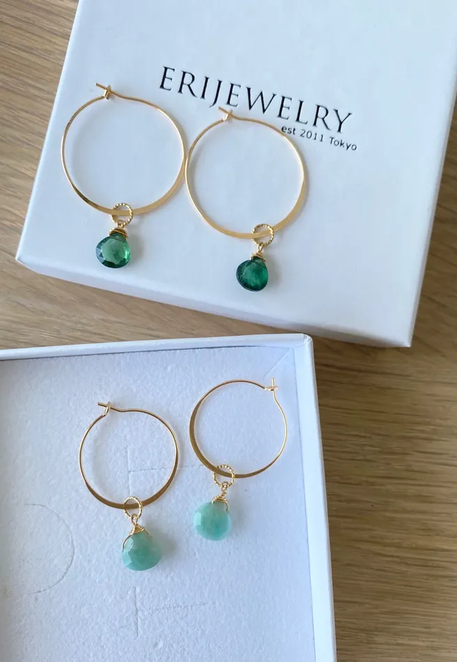 Earrings ERIJEWELRY Your Own Gem Hoop Earrings