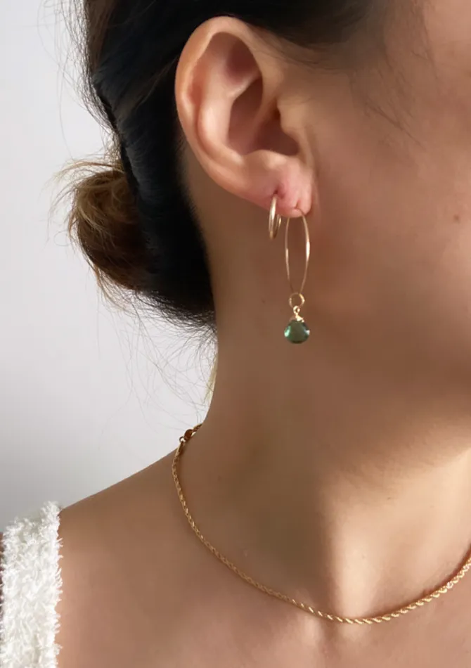 Earrings ERIJEWELRY Your Own Gem Hoop Earrings