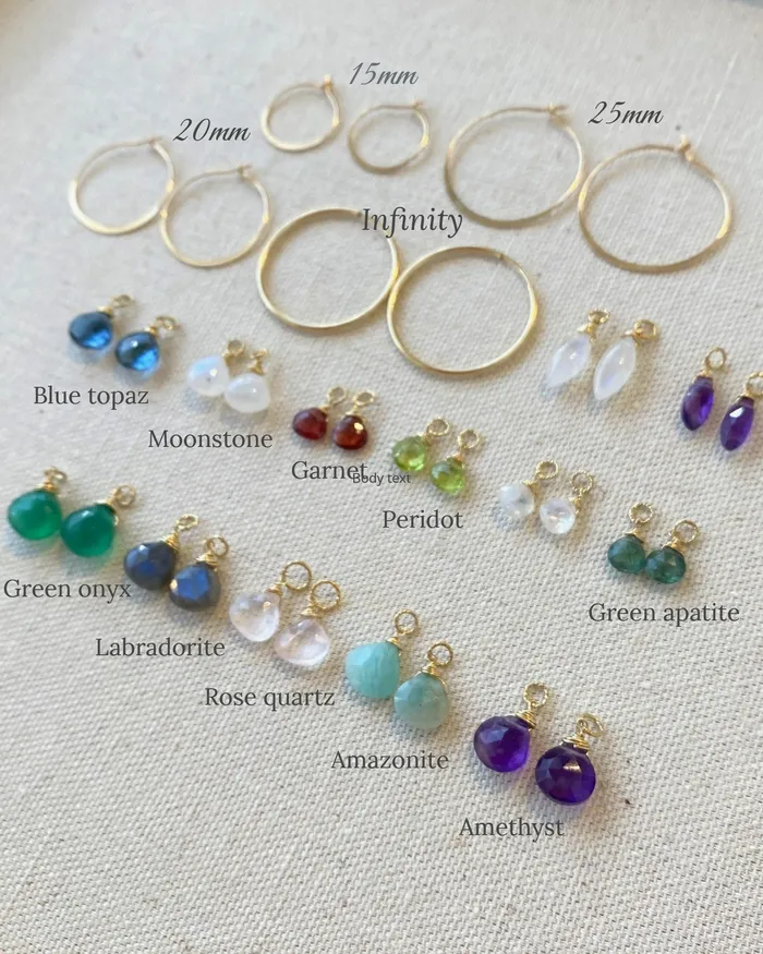 Earrings ERIJEWELRY Your Own Gem Hoop Earrings