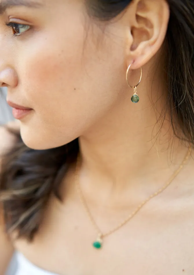 Earrings ERIJEWELRY Your Own Gem Hoop Earrings