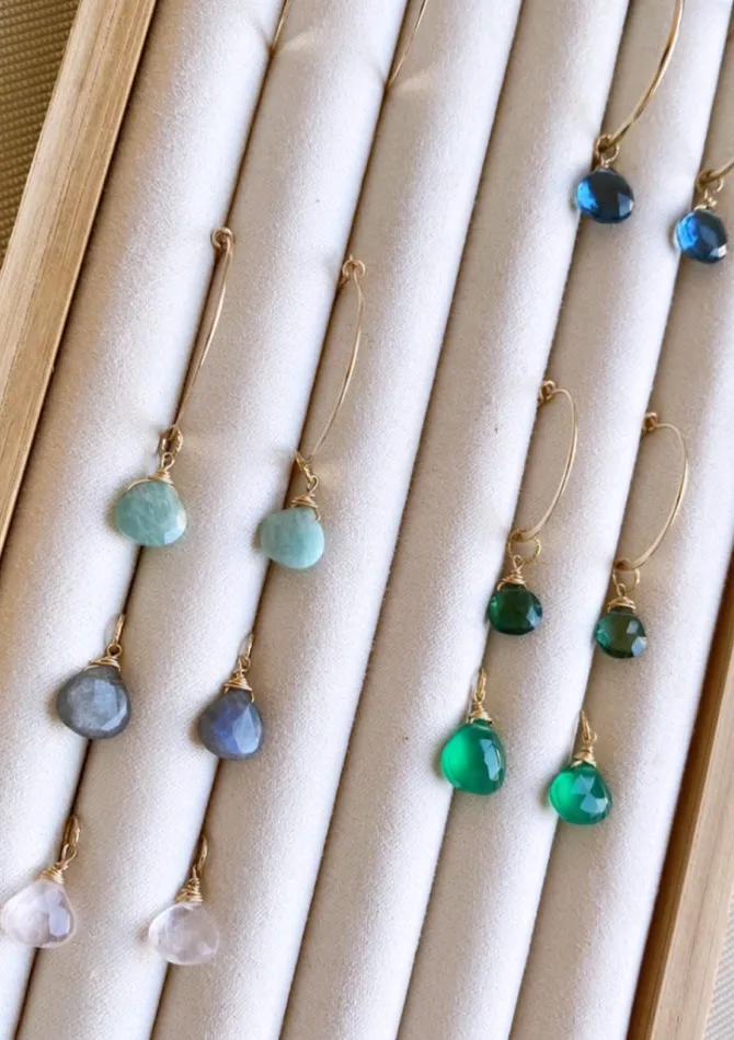 Earrings ERIJEWELRY Your Own Gem Hoop Earrings
