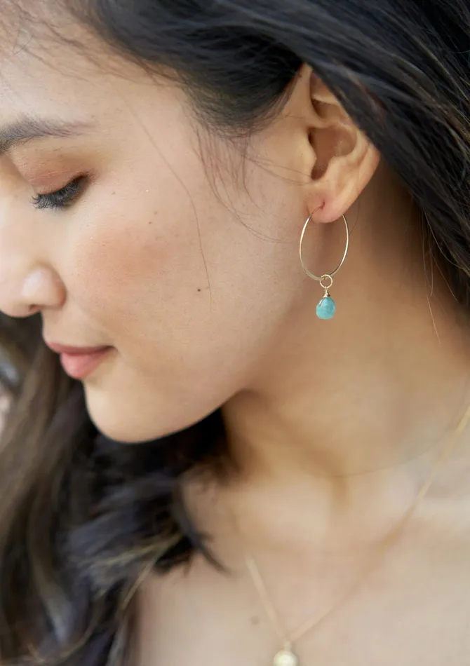 Earrings ERIJEWELRY Your Own Gem Hoop Earrings