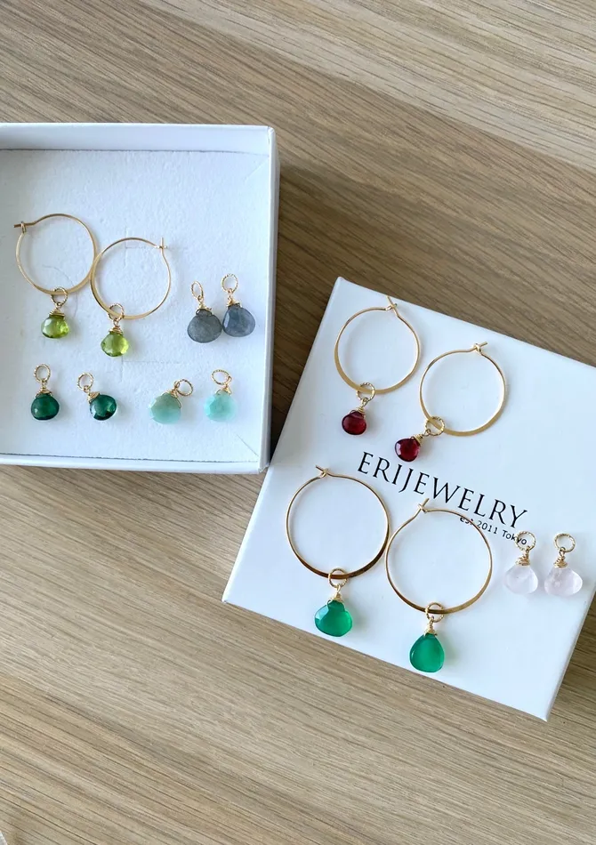 Earrings ERIJEWELRY Your Own Gem Hoop Earrings