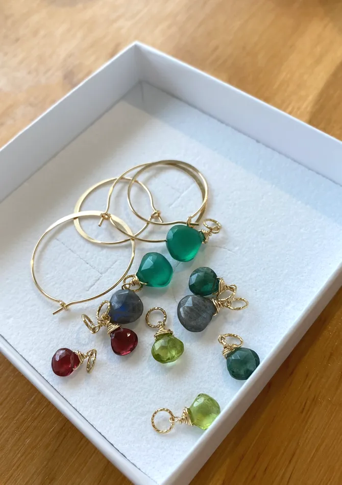 Earrings ERIJEWELRY Your Own Gem Hoop Earrings