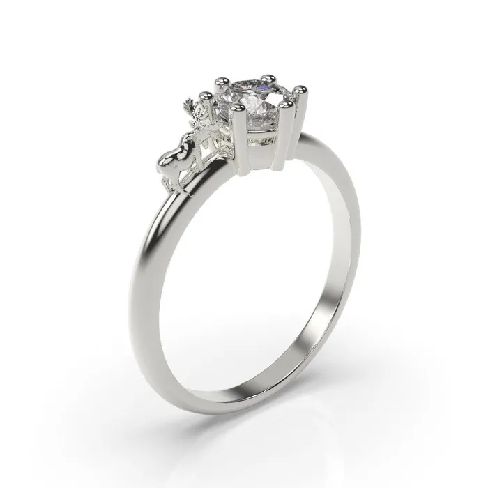 MyUniqueRing Rings Moose Engagement Ring Moose Ring White Gold Moose