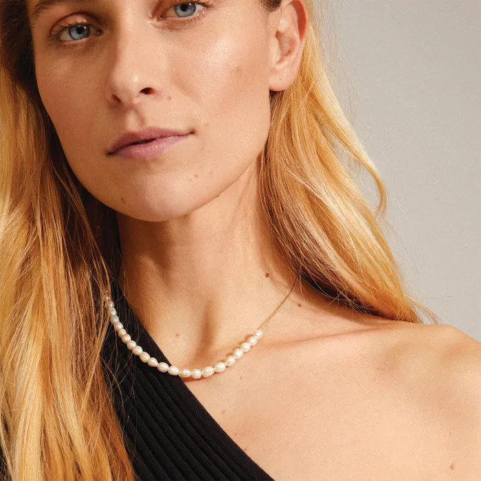 Necklaces Berthe Gold Plated Pearl Necklace Pilgrim
